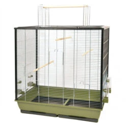 Duvo Cage Pour Oiseaux "Natural Fiona" Vert Olive/zinc - 78x48x81,5cm
