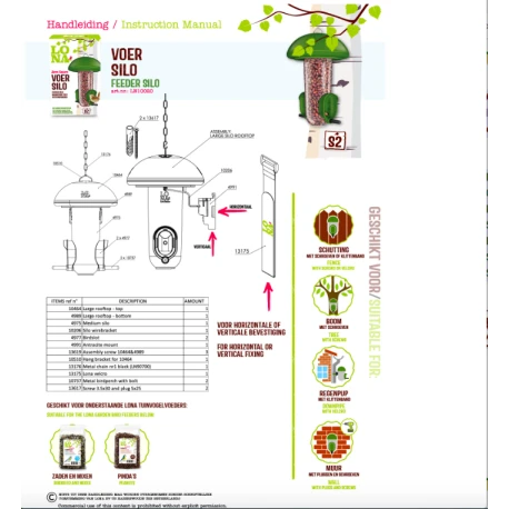 Mangeoire Lona "Voersilo S2" - Vert 4 Mangeoire Lona "Voersilo S2" - Vert – Image 2
